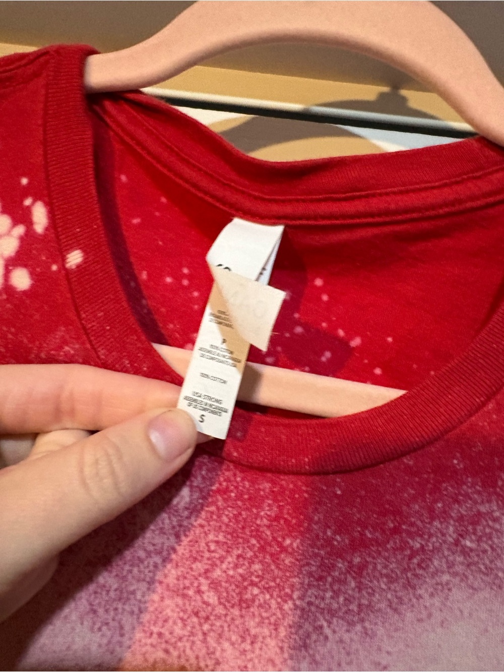 SHEIN Red Bleached 'AMERICA' Repeat Graphic Tee - Picture 2 of 3
